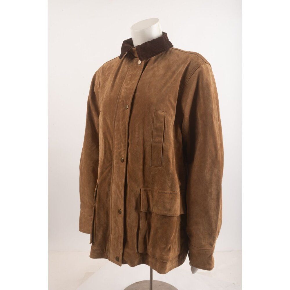 Zara Womans Jacket Coat Suede Pig Leather Size S Small Tan Brown 4341/755 NWT - Picture 4 of 8